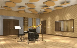 Construction technology of perforated wooden sound absorbing board