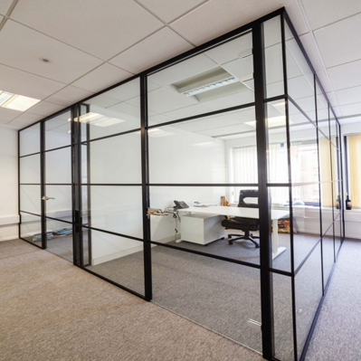 Grid glass partition