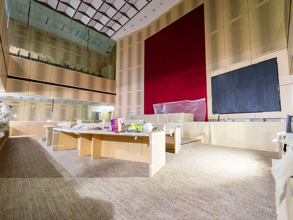 wooden grooved acoustic panels