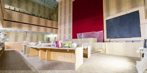 wooden grooved acoustic panels